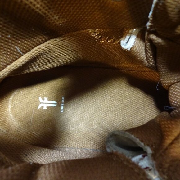 FRYE Brit Women’s Size 12 Beige Multi Suede Tumbled Goat Shearling Hiker's Boots - Picture 13 of 14